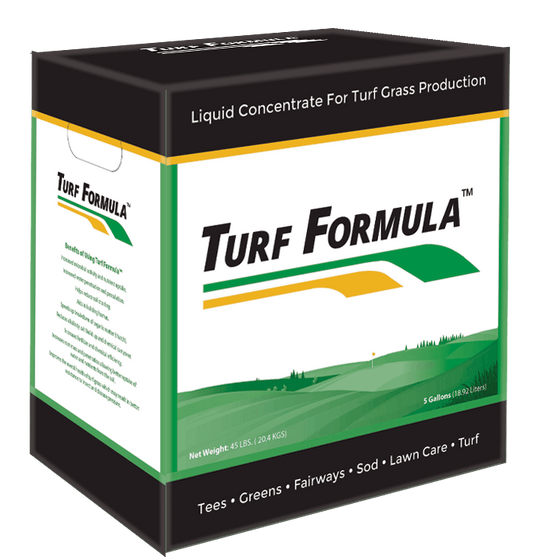 Turf Formula® is an exclusive prebiotic blend of amino acids, complex carbohydrates, vitamins, minerals, enzymes, stabilized liquid oxygen and growth supplements not found in traditional fertilizers