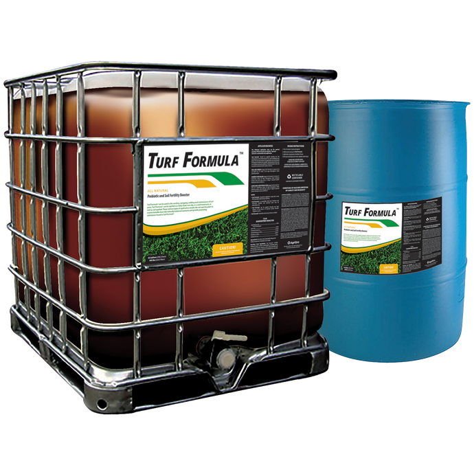 Turf Formula® is an exclusive prebiotic blend of amino acids, complex carbohydrates, vitamins, minerals, enzymes, stabilized liquid oxygen and growth supplements not found in traditional fertilizers